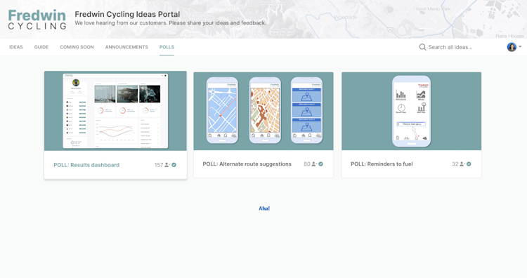 Feedback polls created in Aha! Ideas.