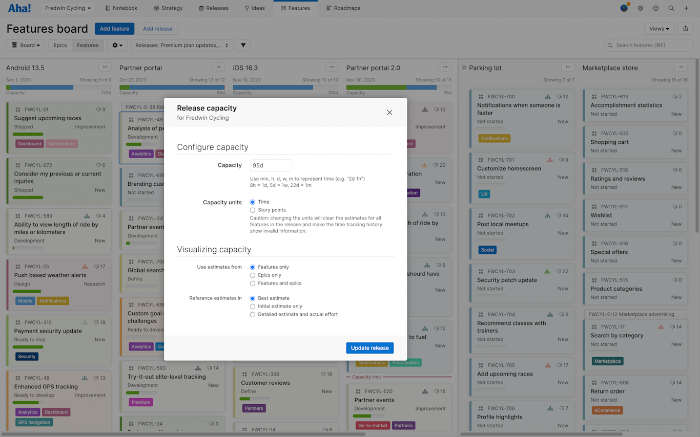 Aha! Roadmaps Plans — Manage Product Releases | Aha! software