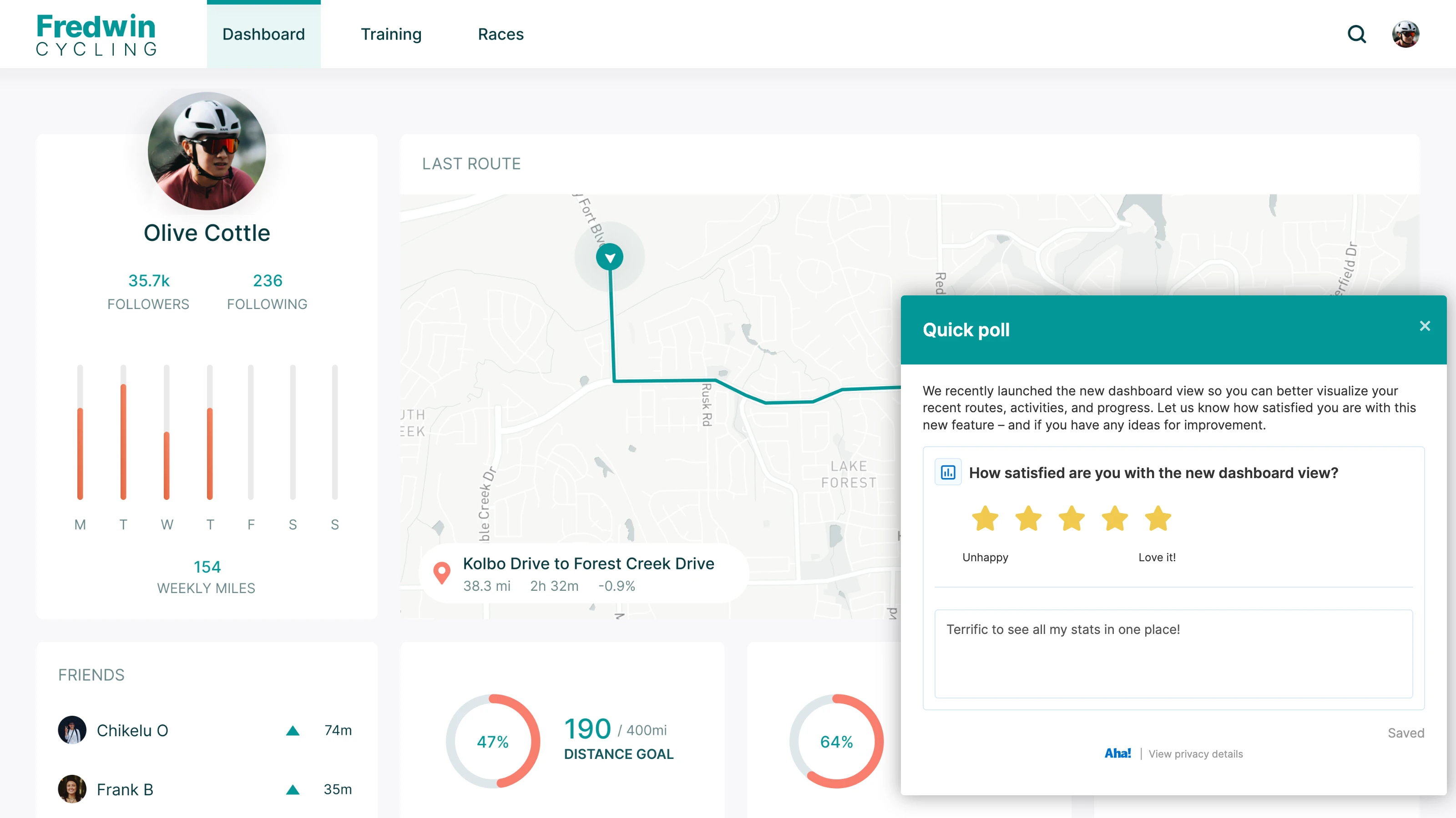 Analyze the findings from customer interviews in Aha! Discovery, then run a quick poll to collect input from a larger sample of users in Aha! Ideas.