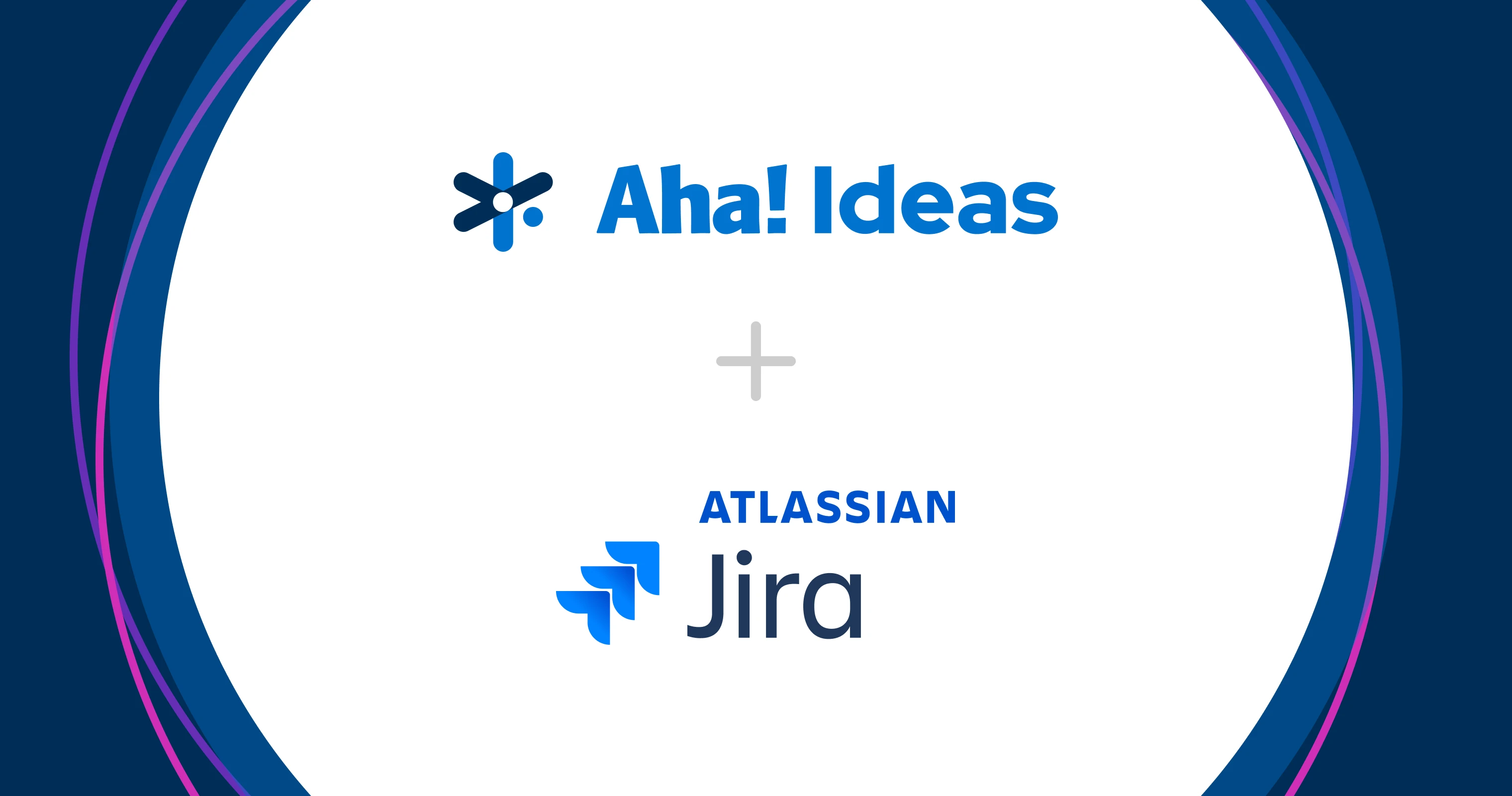 The Aha! Ideas logo plus the Atlassian Jira logo