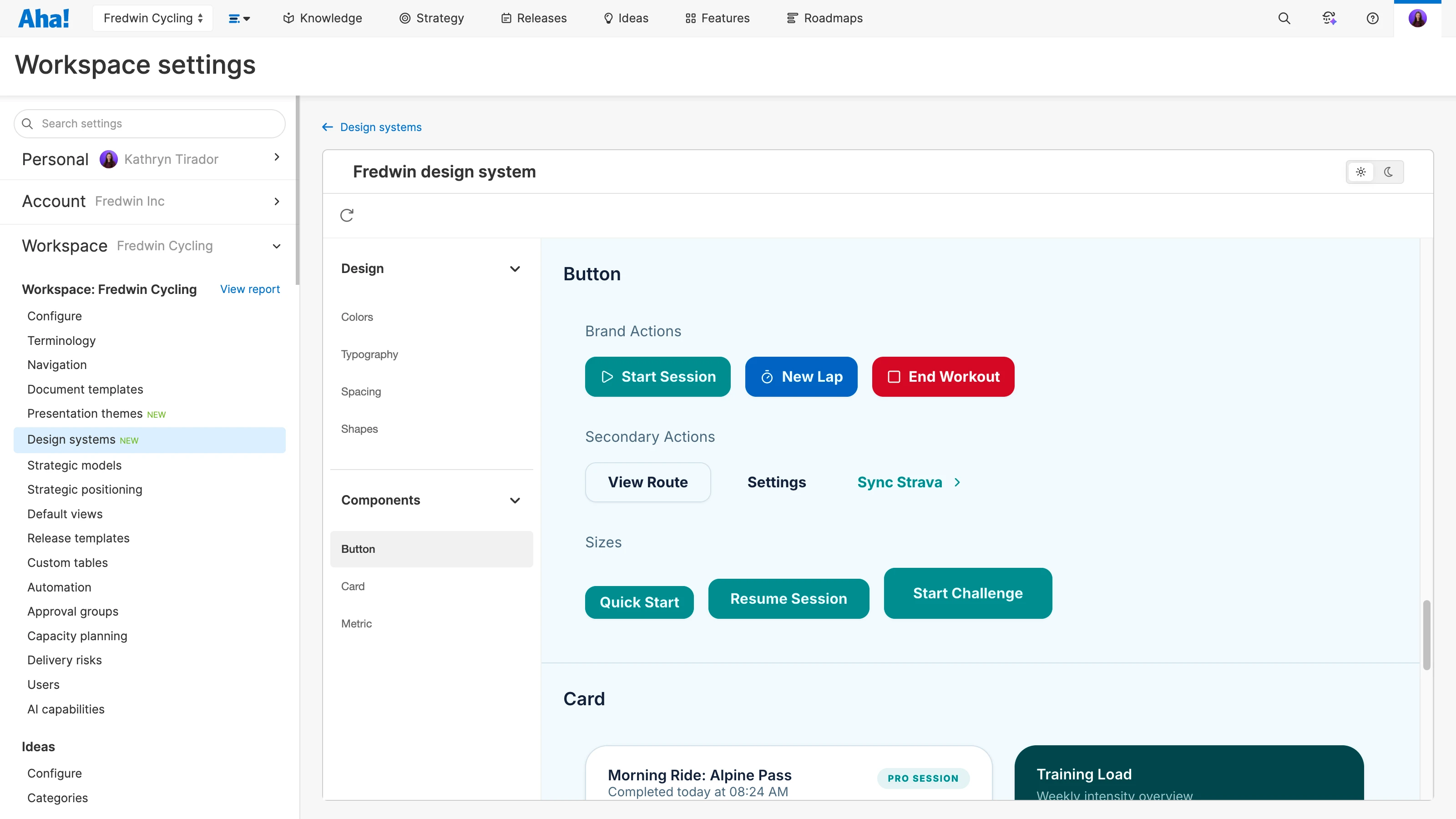 Design system for prototypes in Aha! Roadmaps