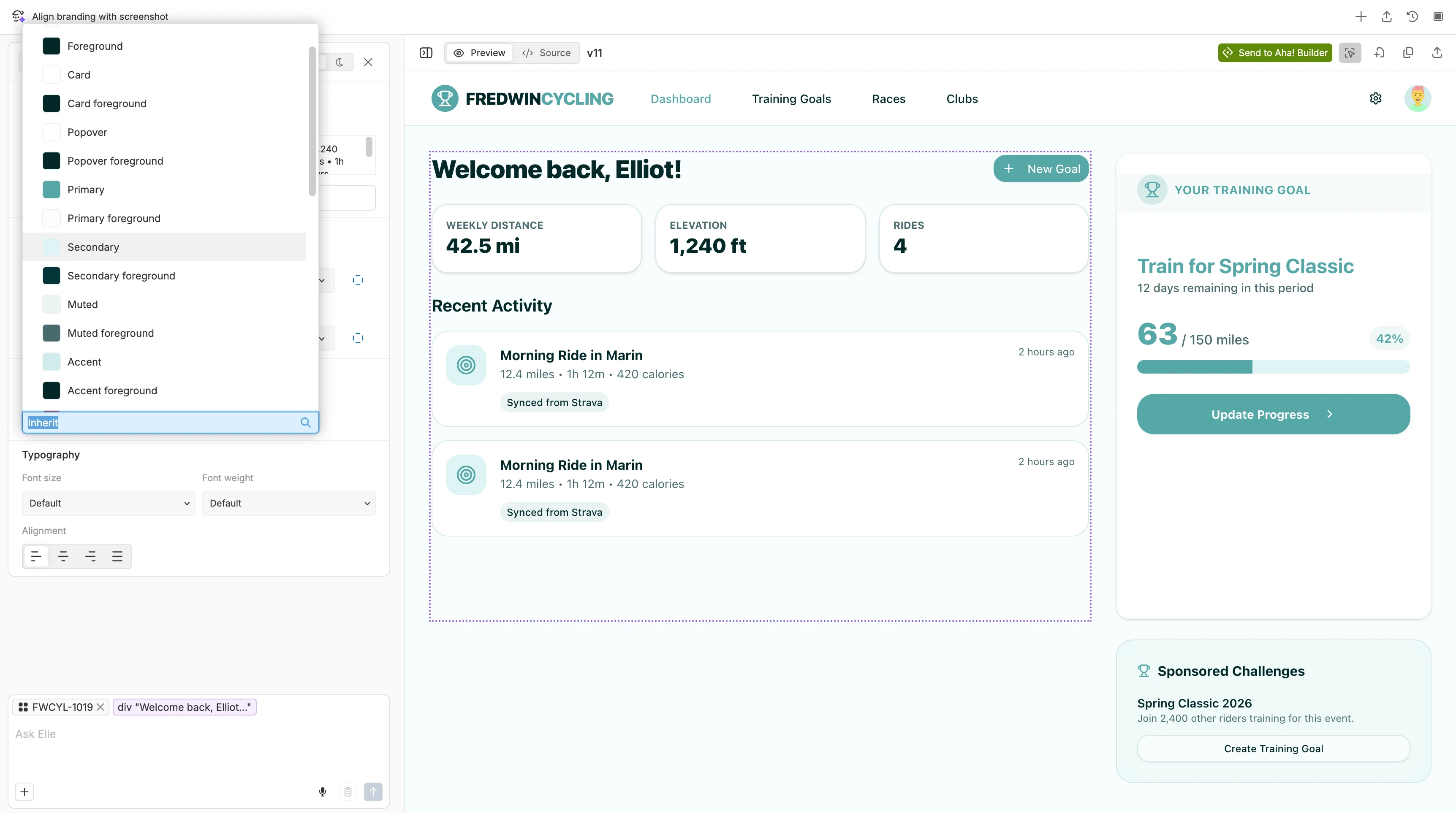 Design toolbar for prototypes in Aha! Roadmaps