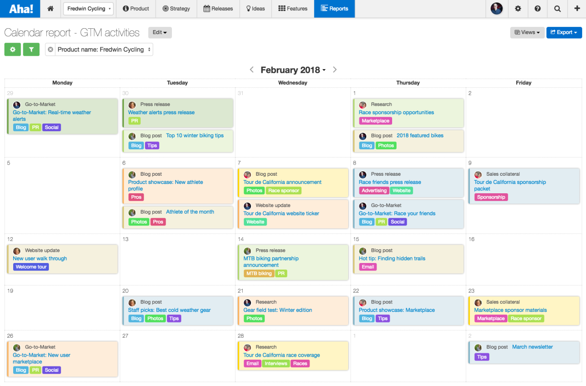 Just Launched! — Prioritize Daily Work With the Aha! Calendar Report