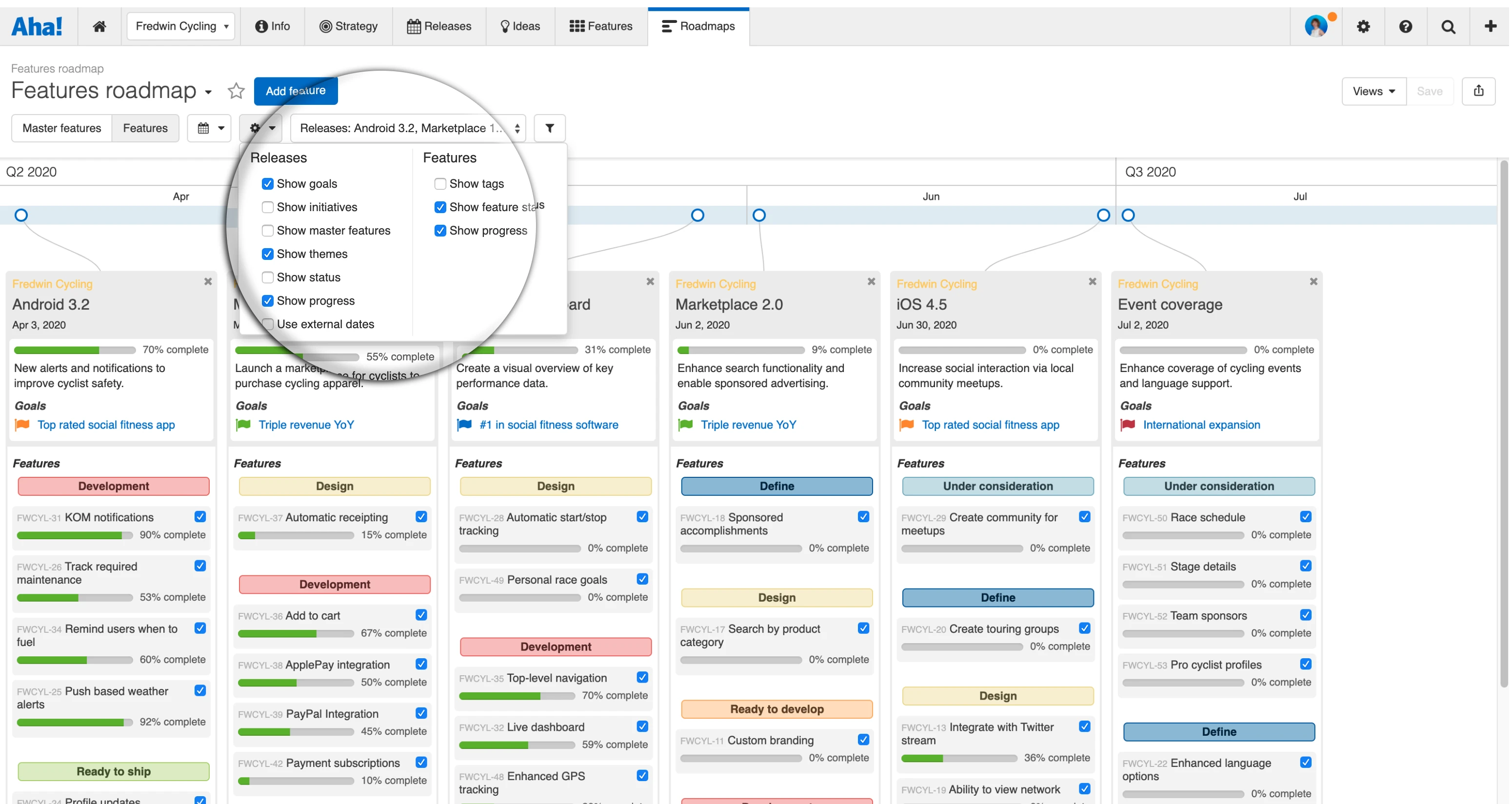 Just Launched! — Show Progress Bars on the Features Roadmap