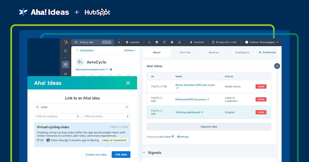 The new Aha! Ideas + HubSpot integration is live