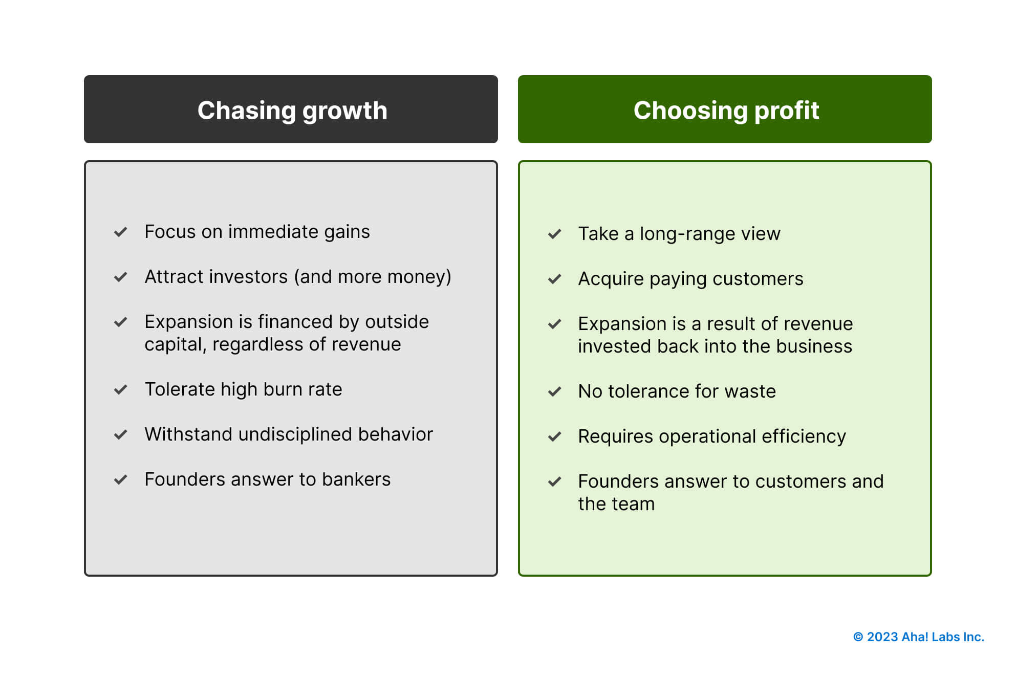 Pros and cons of startups who chase investors versus those who choose profitability
