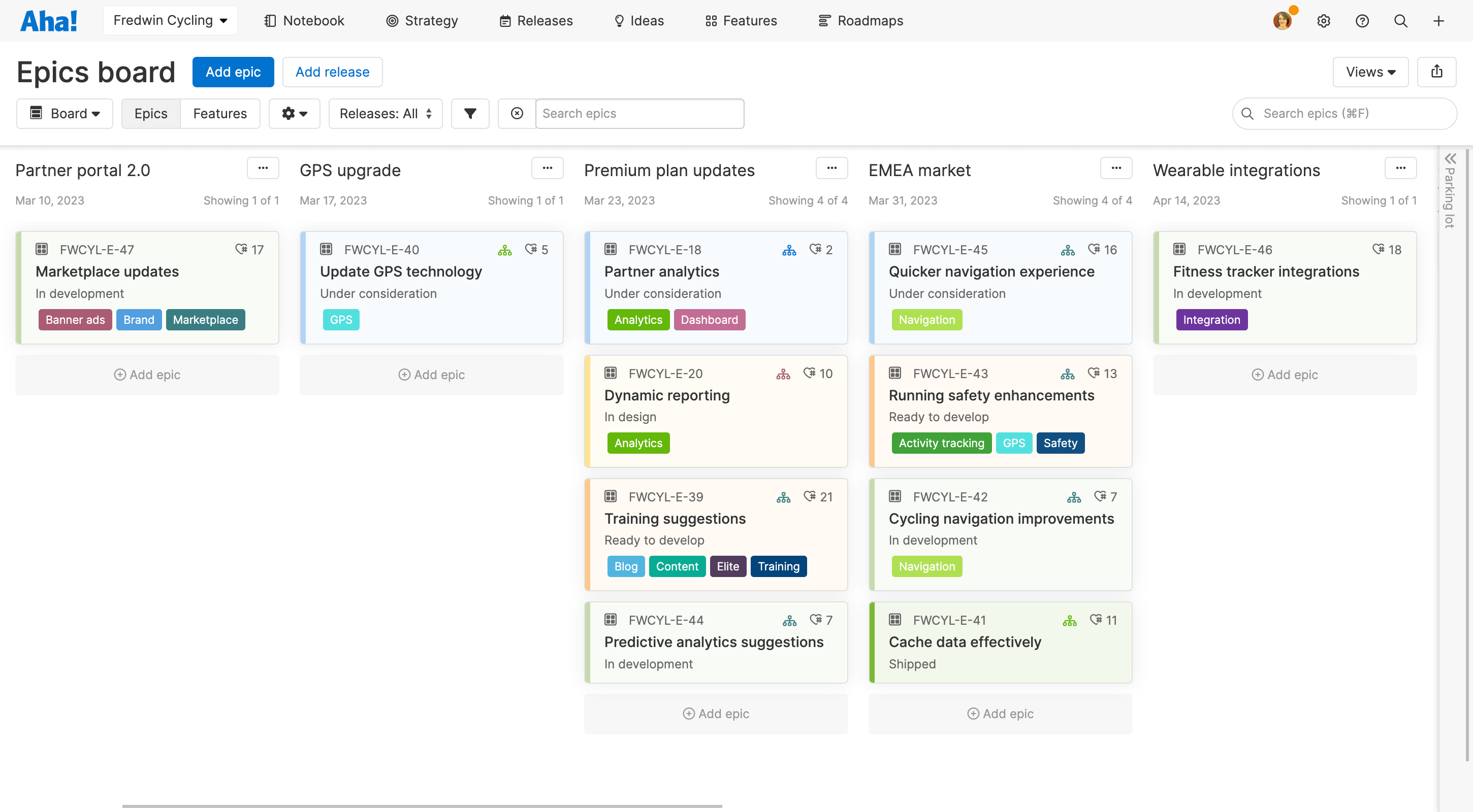 Aha! Roadmaps | Introduction to epics | Aha! software