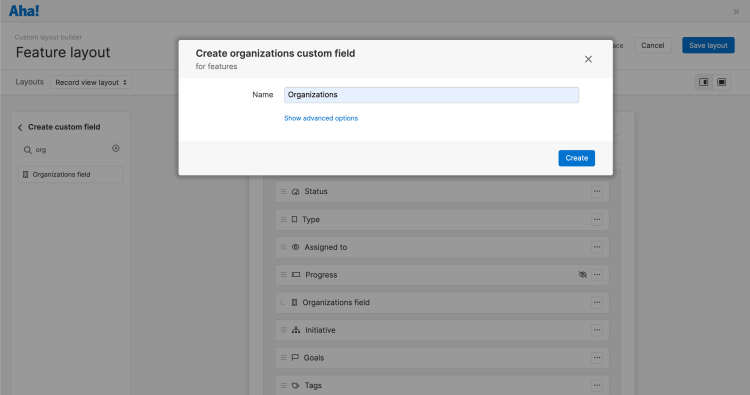 You can also use relationship custom fields to link to other record types such as personas, competitors, and workspaces. 