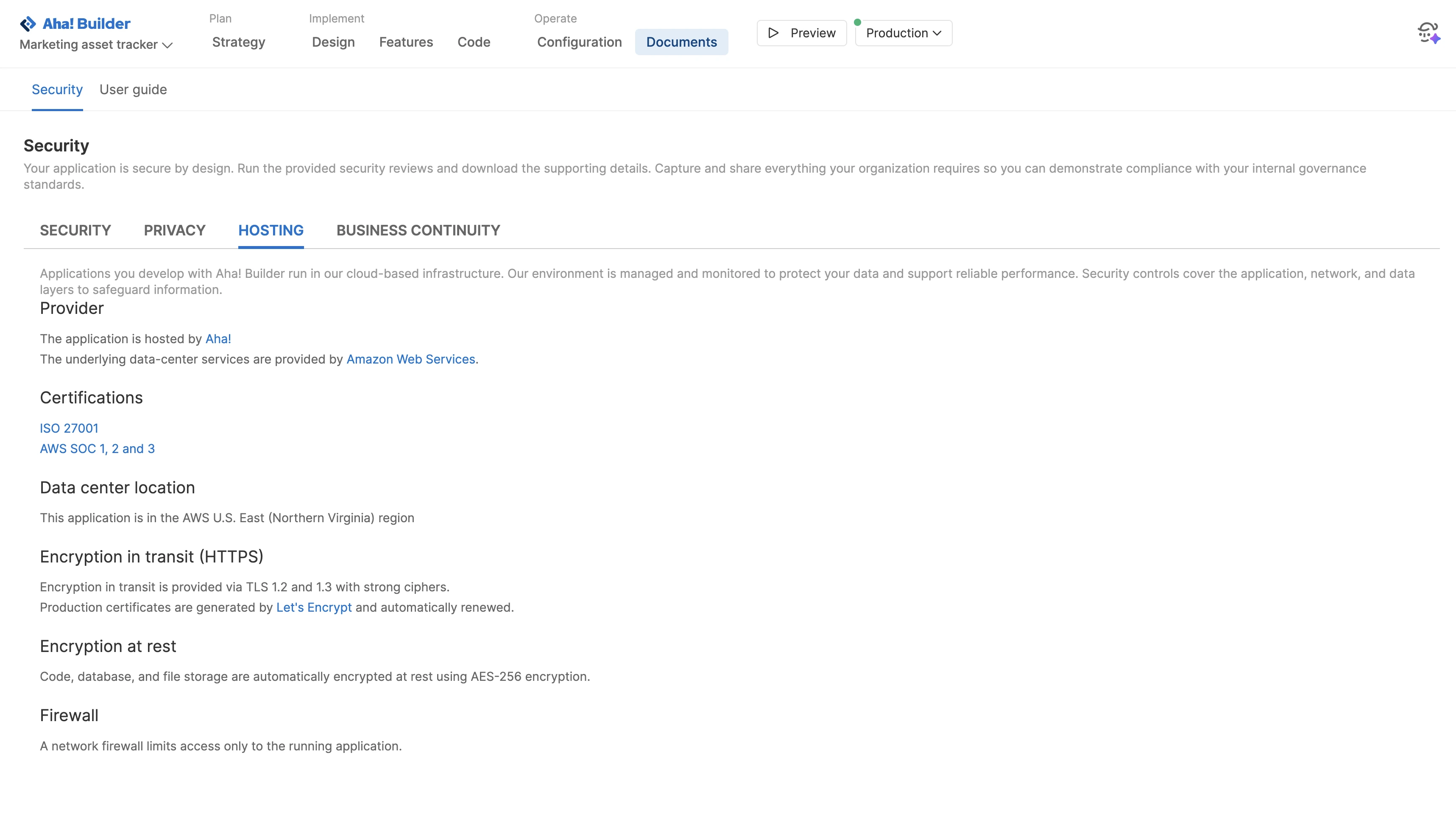 Use proven secure hosting 