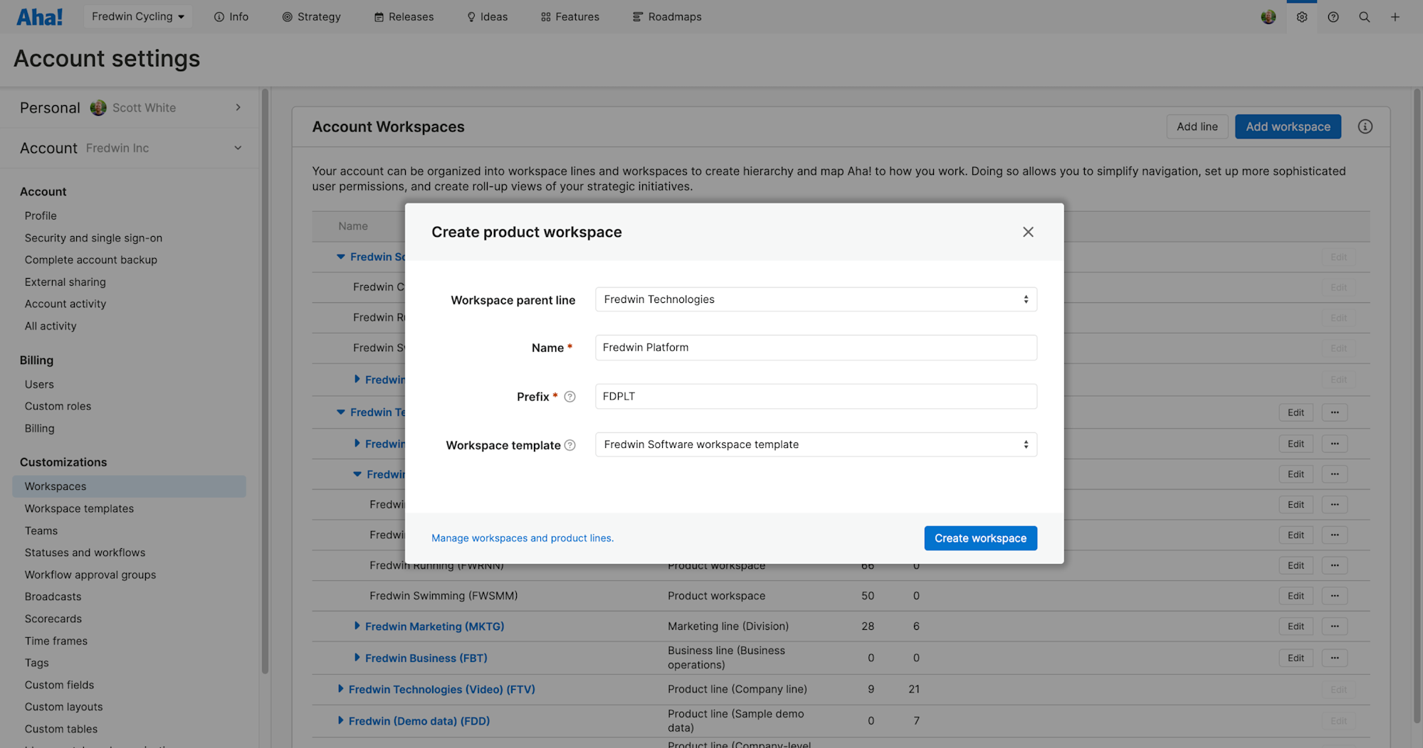 Create Custom Workspace Templates in Aha! Roadmaps | Aha! software