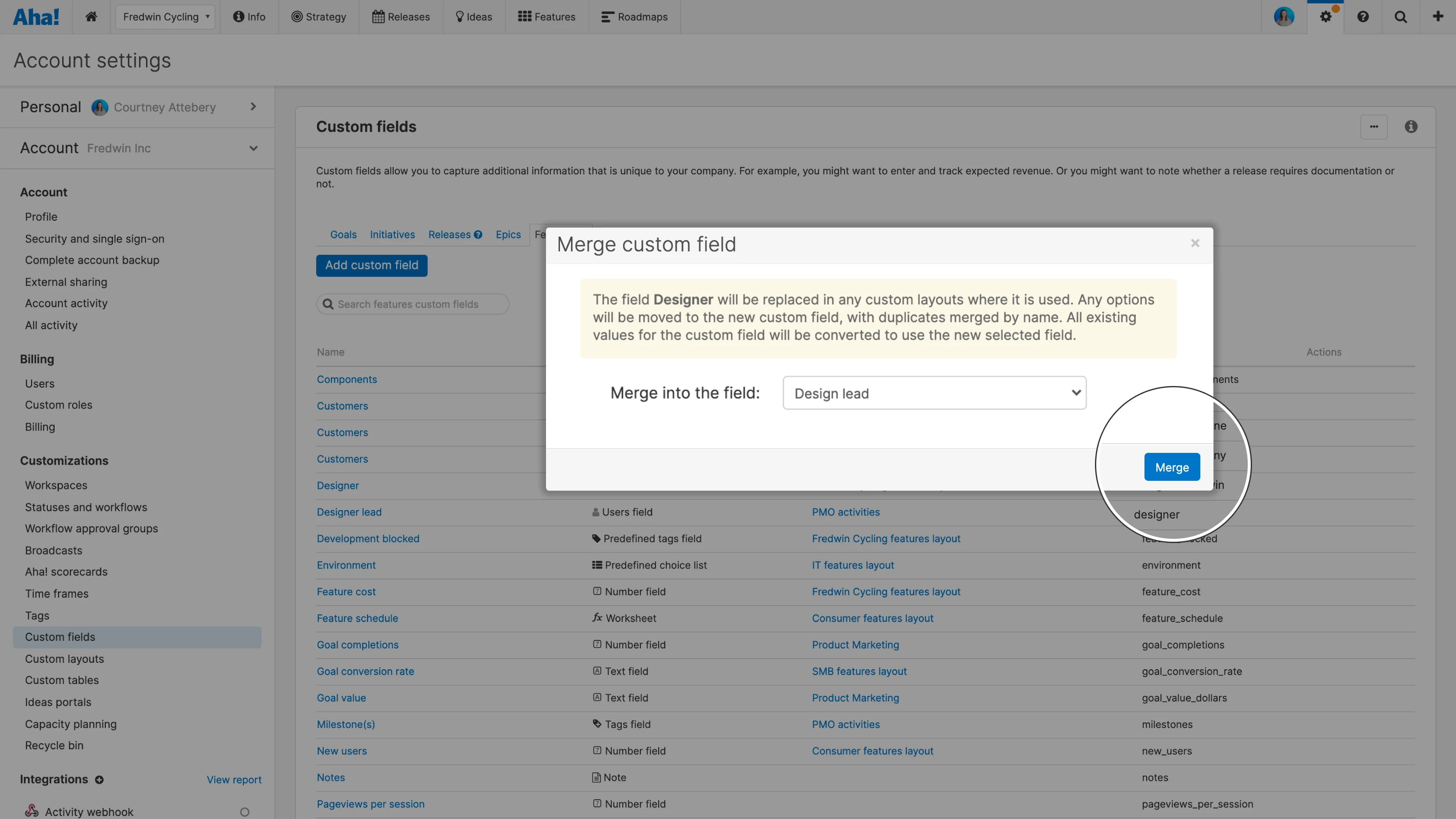 Any matching choices — such as users to select as the designer — will be merged together, automatically accounting for duplicates.