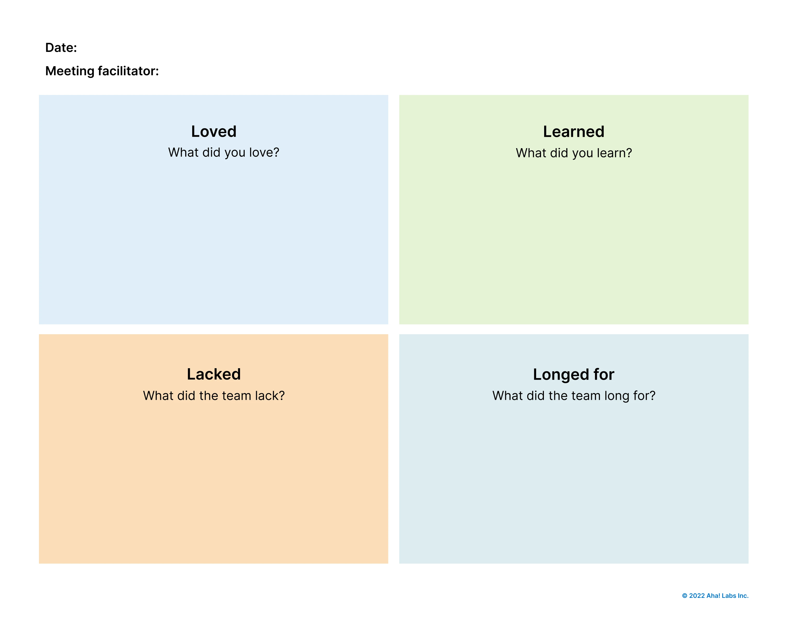 4 Ls retrospective template