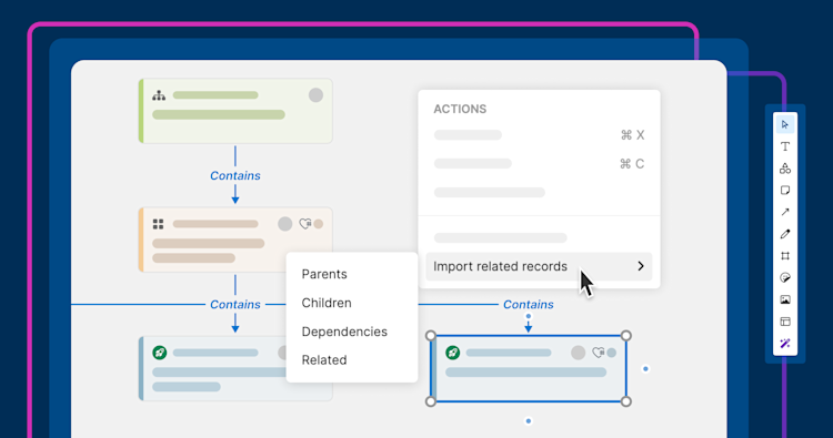 Instantly show related record cards on whiteboards