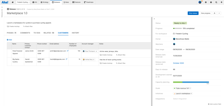 Release linking to a custom table with a one-to-many relationship field