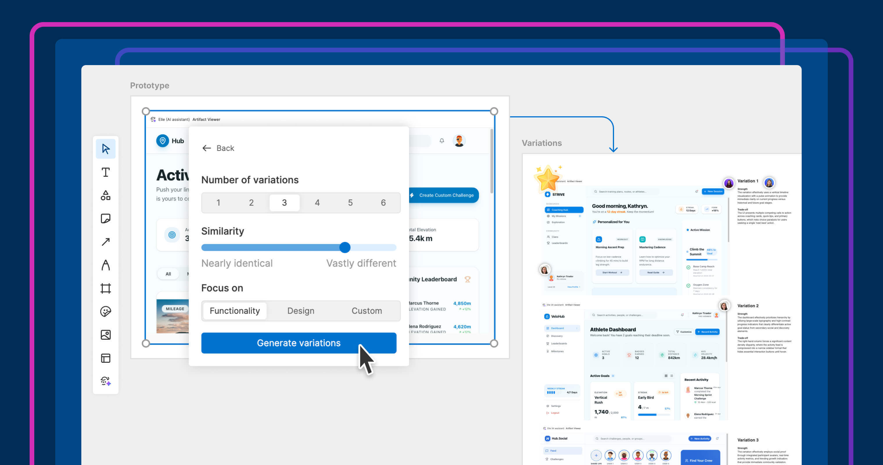 Create multiple prototype variations with AI