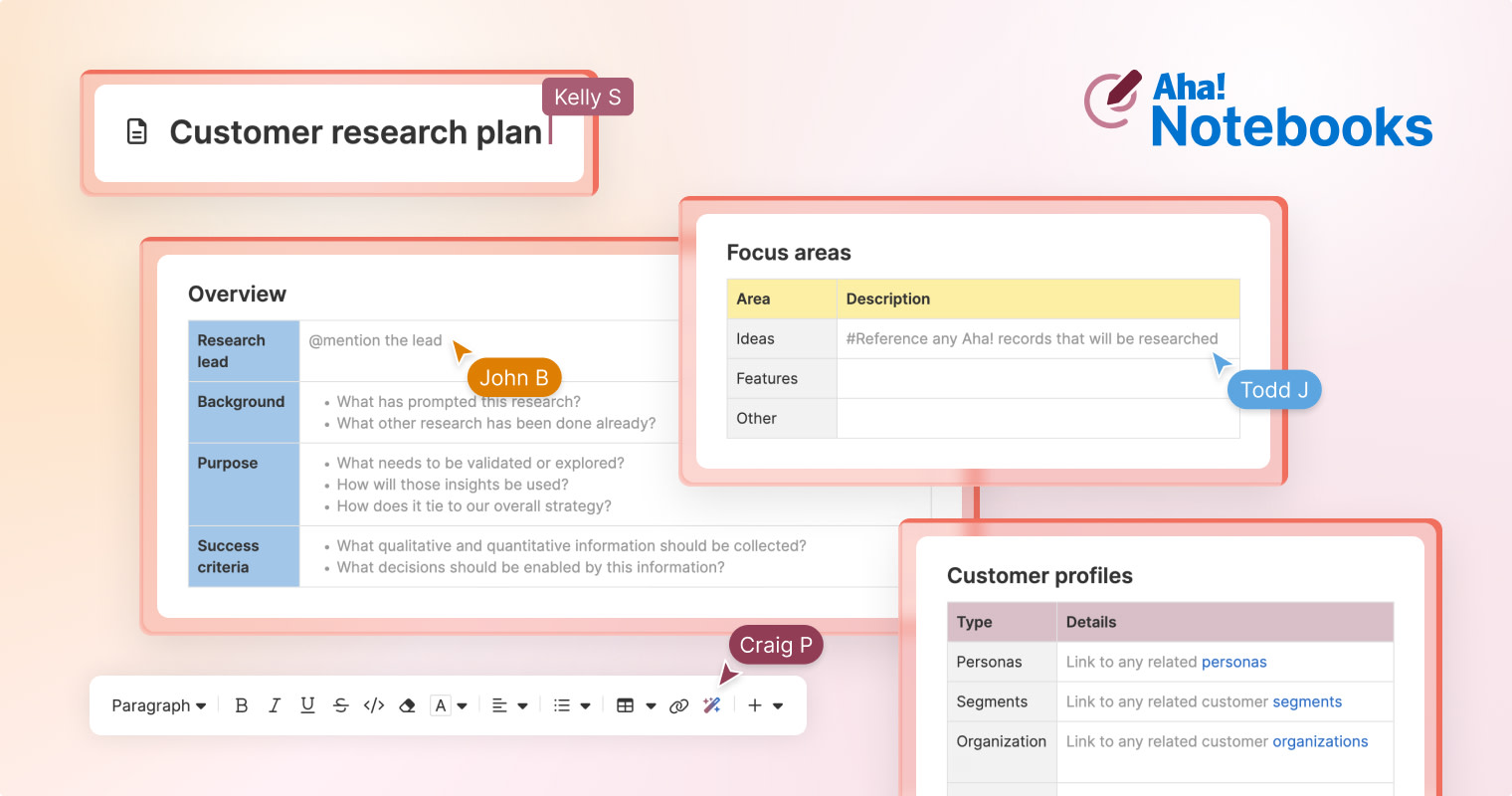 New Product Management Template: Customer and User Research