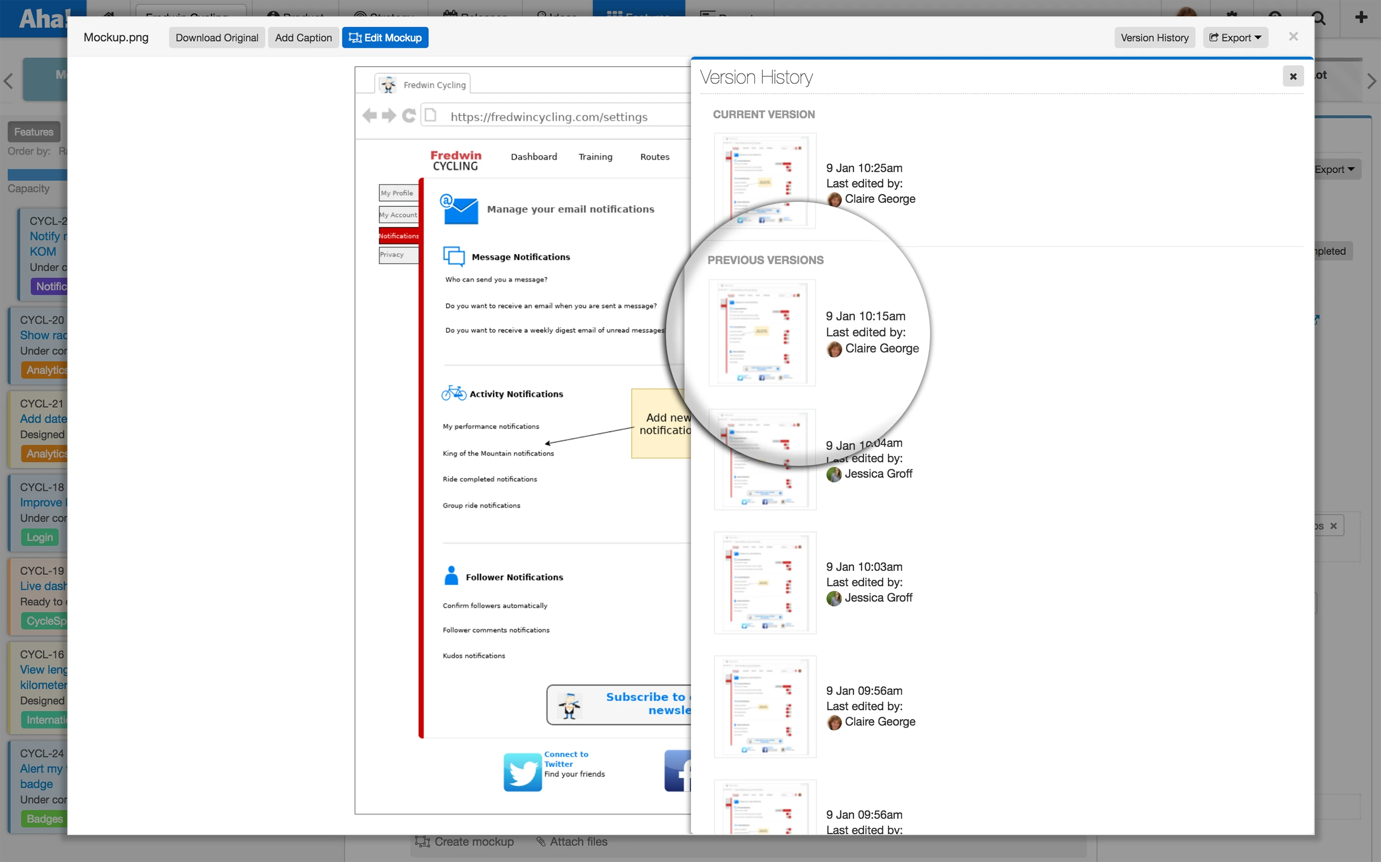 Just Launched! — Aha! Mockups Now Have Version History