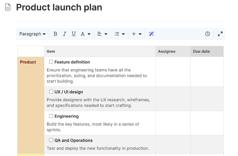 Product launch plan