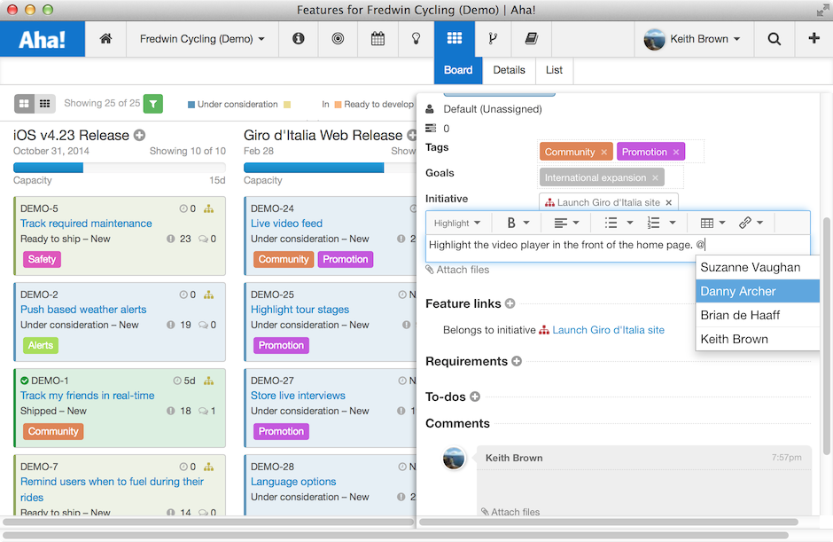 Blog - New @ and #Mentions in Aha! Improve Team Collaboration - inline image