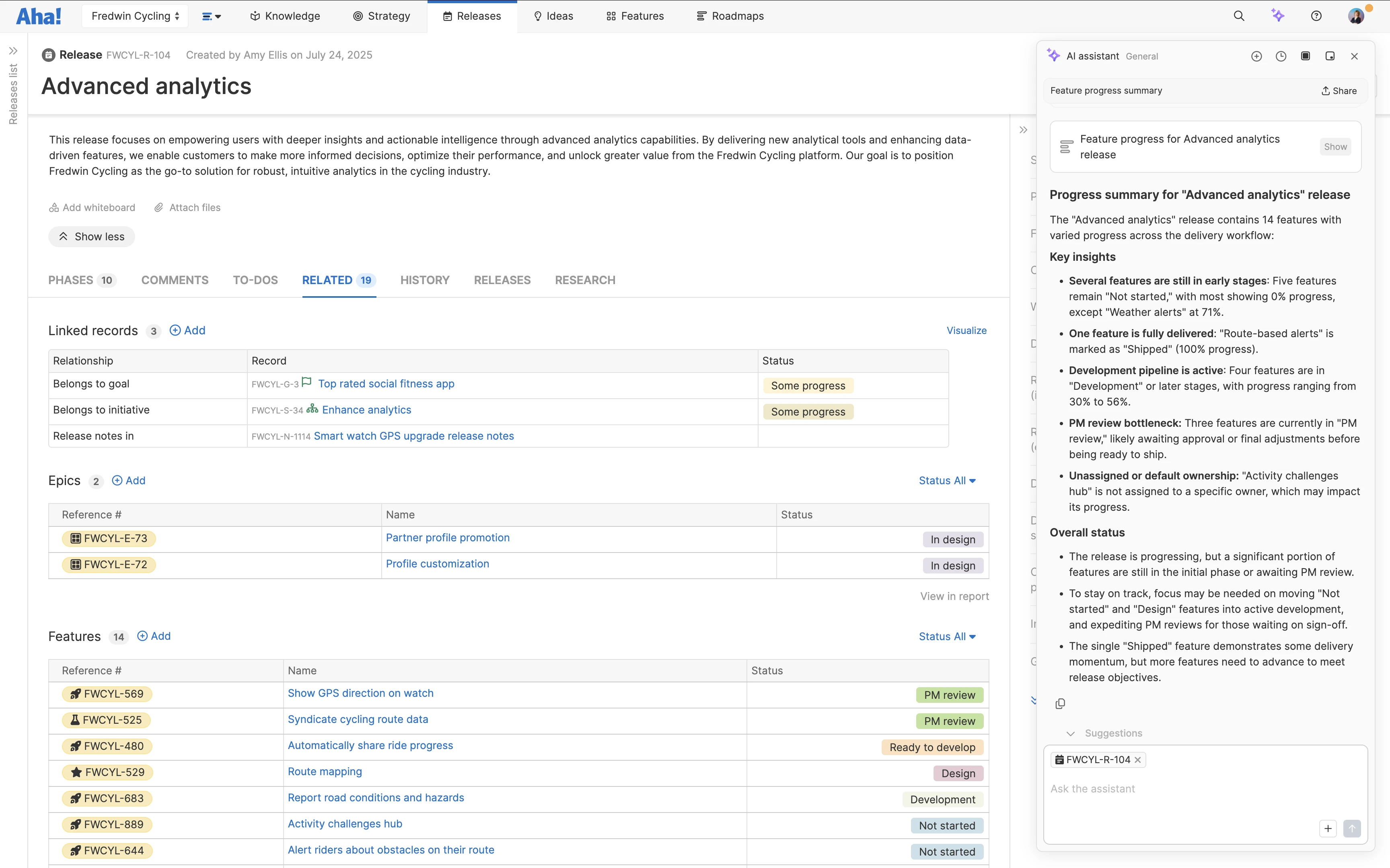 An example screenshot of the AI Request in use.