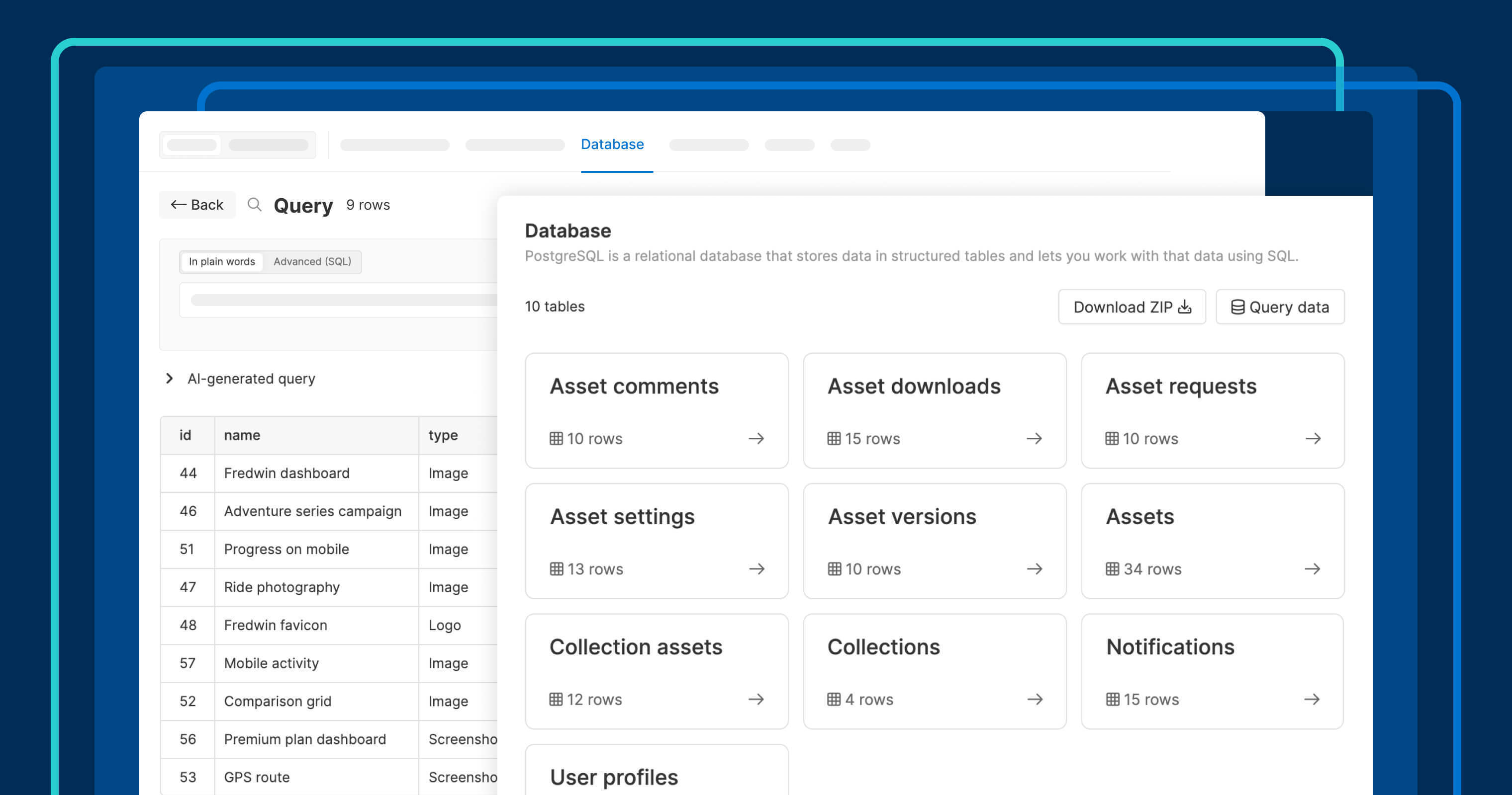 Use Aha! Builder to create applications with a built-in database