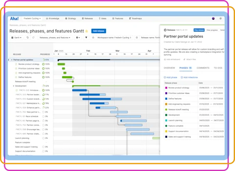 Aha! software use case — Schedule releases