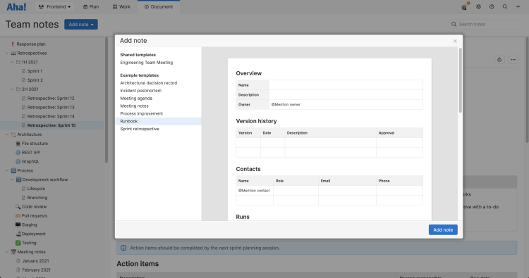 Create Better Engineering Documentation With Note Templates in Aha! Develop
