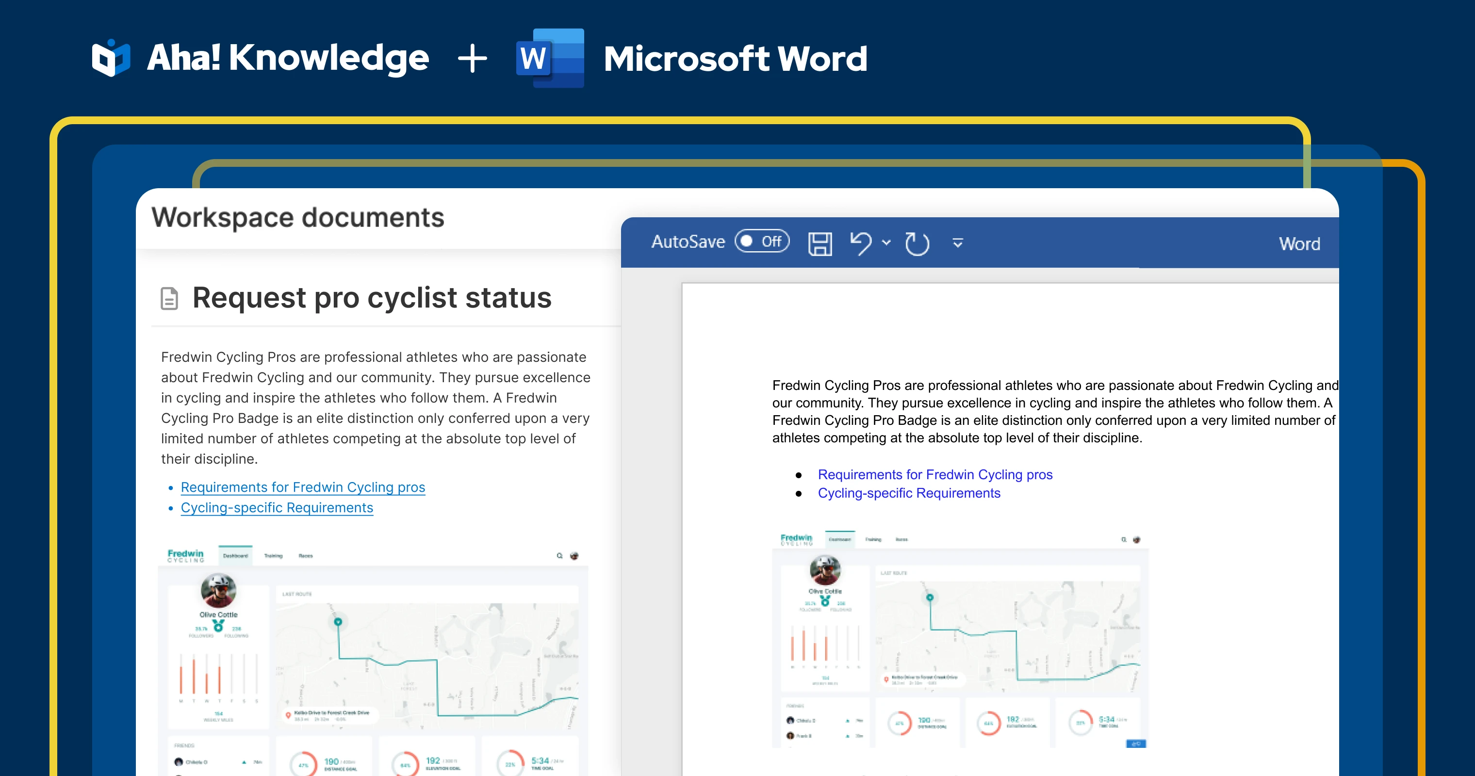 An image showing both an Aha! workspace document and a Microsoft Word document