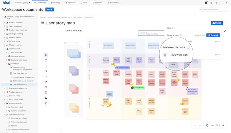 Collaborate live on a user story map