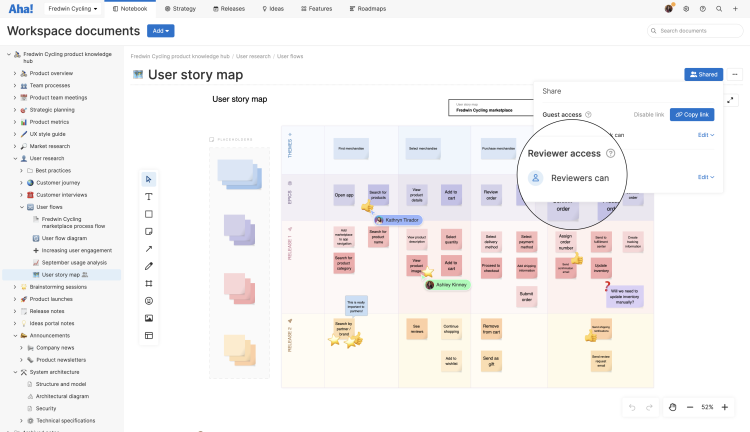 Collaborate live on a user story map