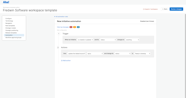 Review changes to your custom workspace templates before implementing them so that you can move forward with confidence.