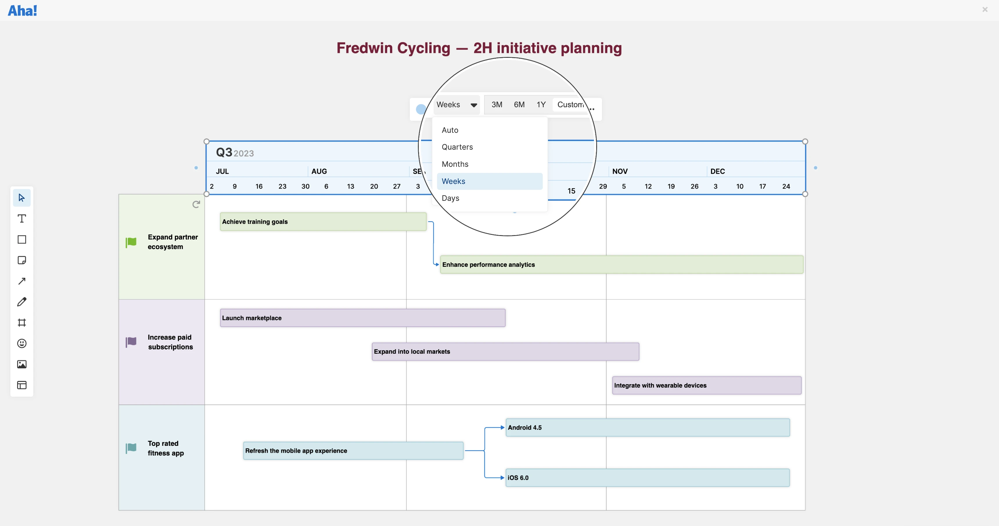 New Whiteboard Planning Features — Timelines and Progress Bars