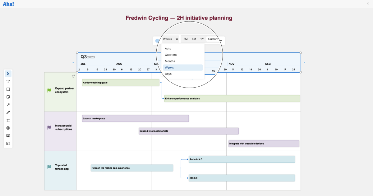 New Whiteboard Planning Features — Timelines and Progress Bars