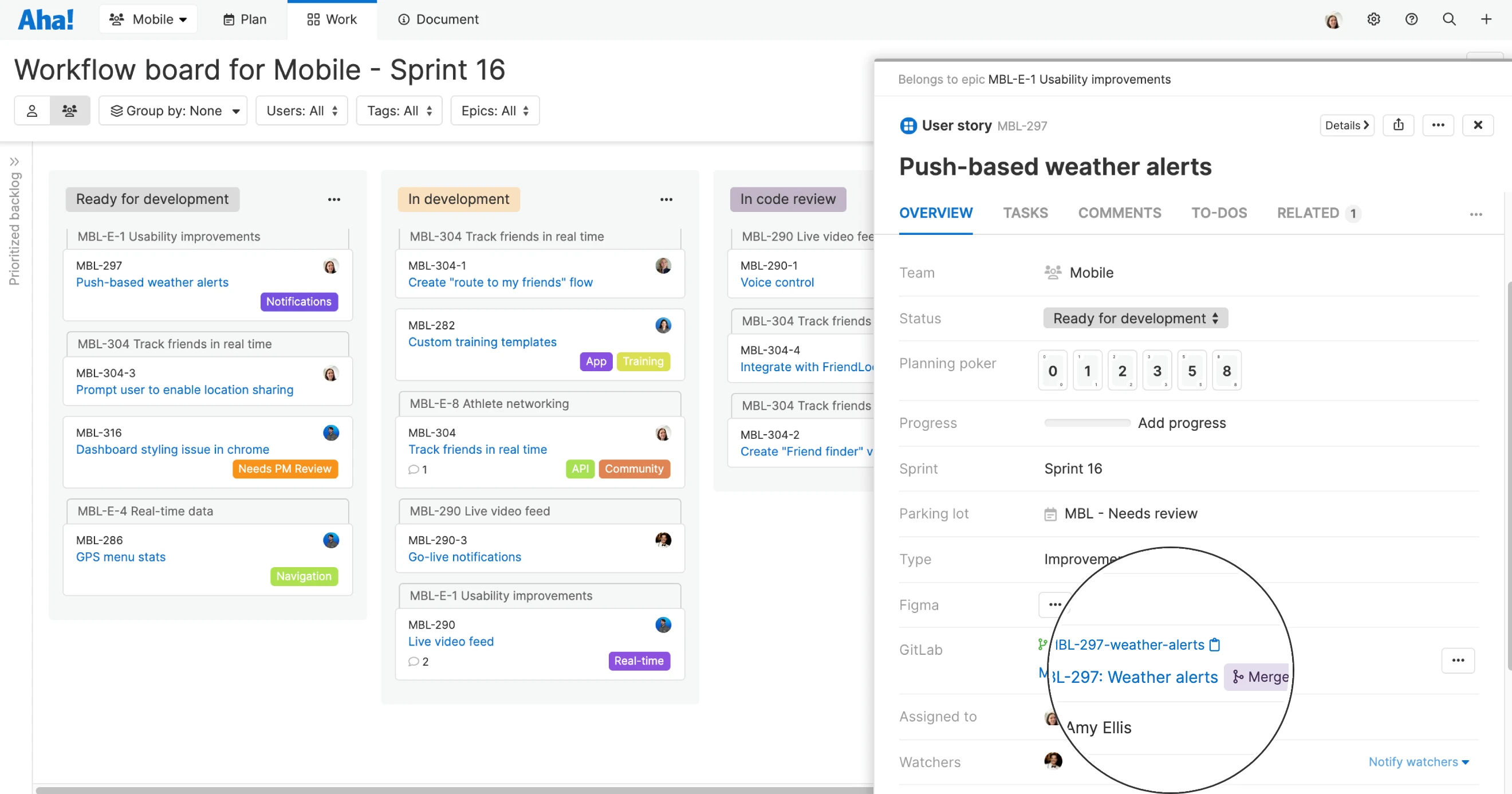 Link user stories in Aha! Develop to their source code in Azure Repos.