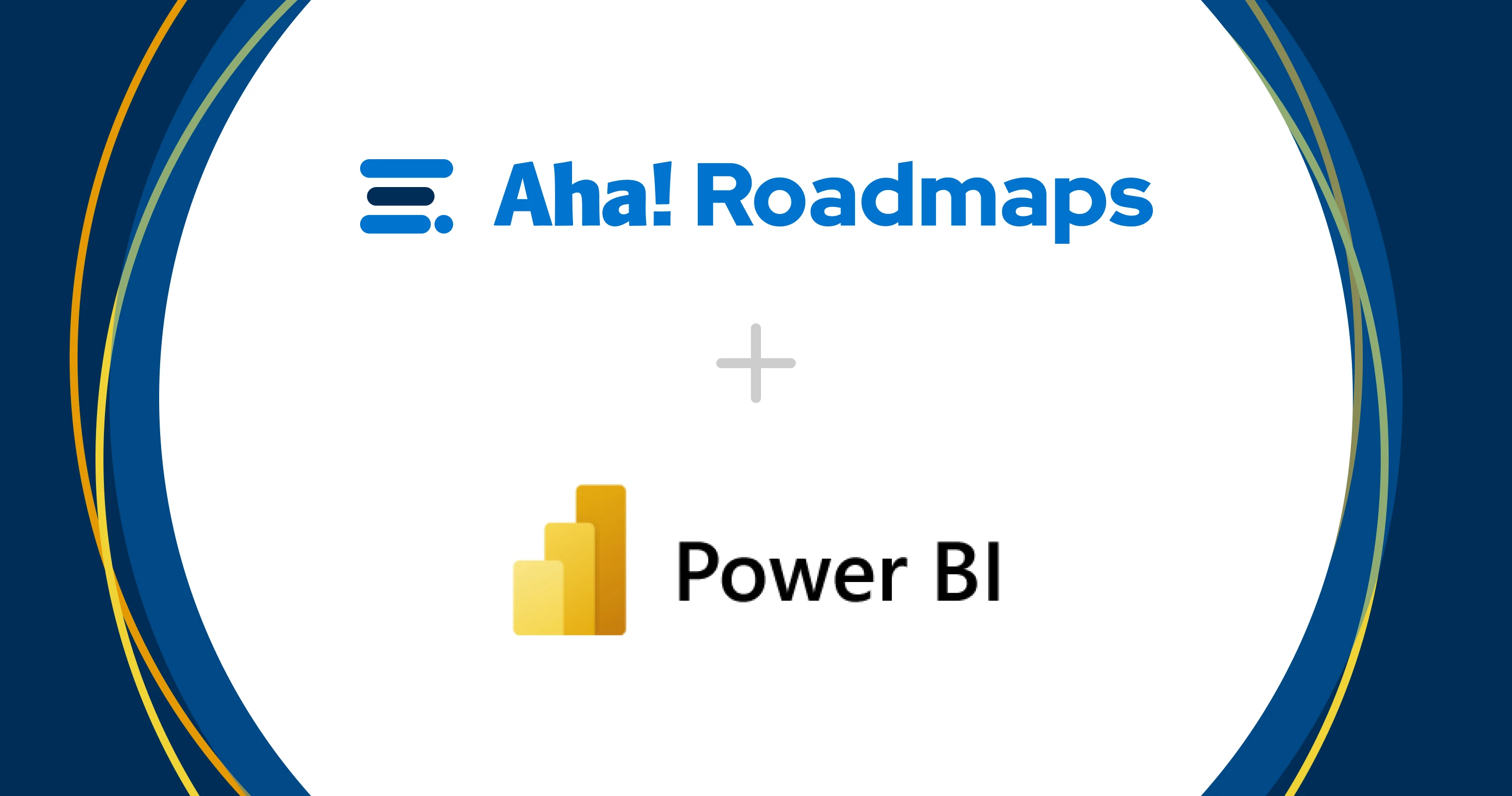 the Aha! Roadmaps logo and the Power BI logo