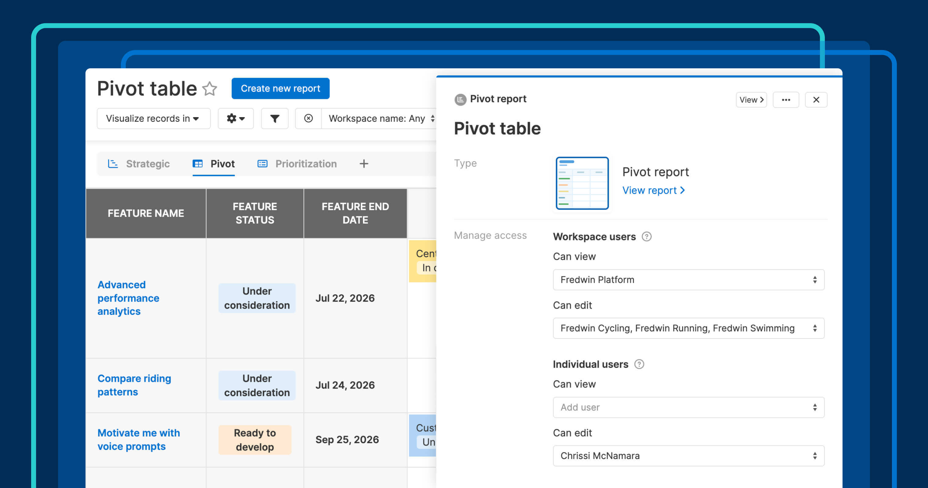 Control who can view and edit your product reports