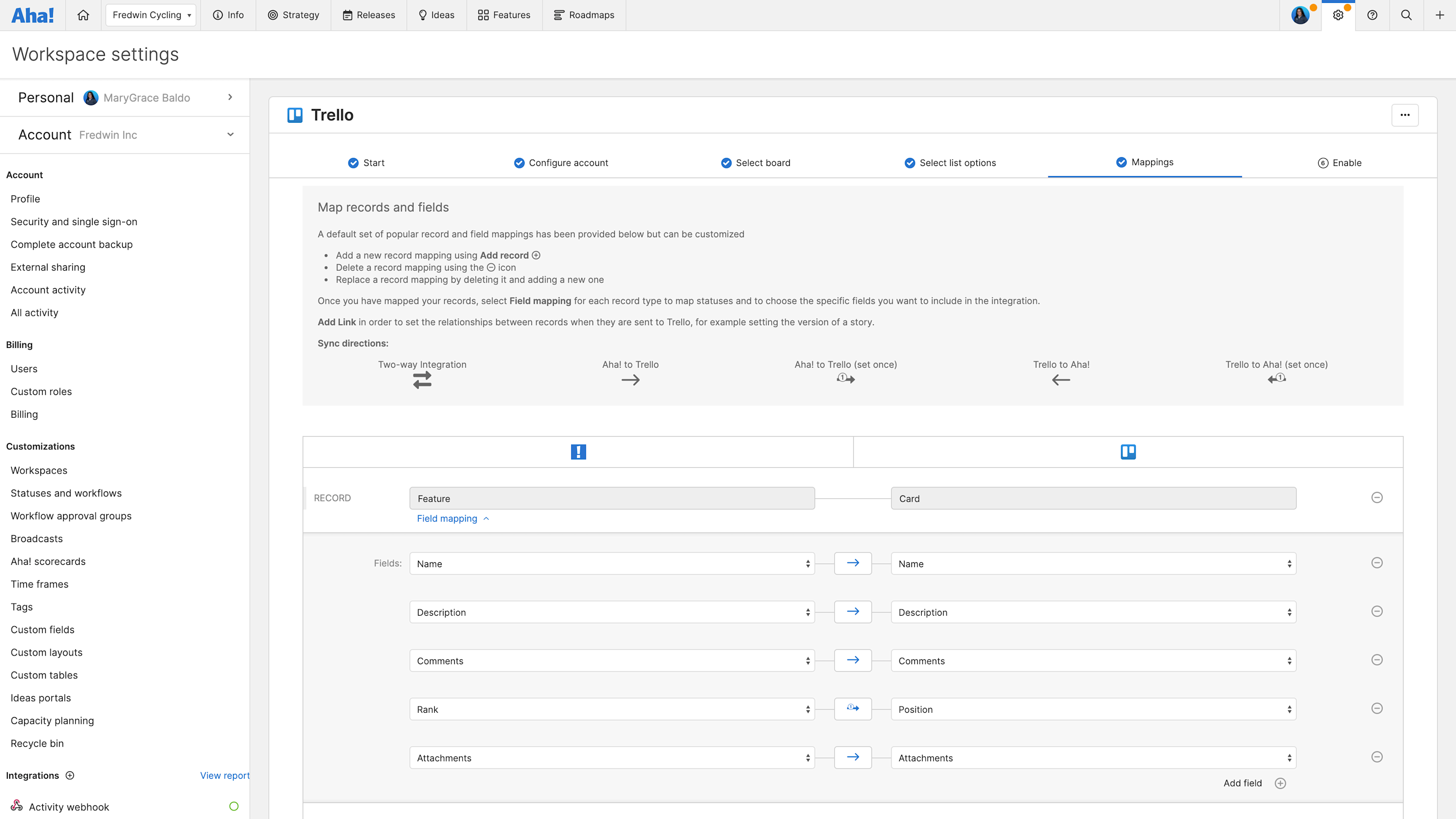 Trello Roadmap Tool Integration Aha software