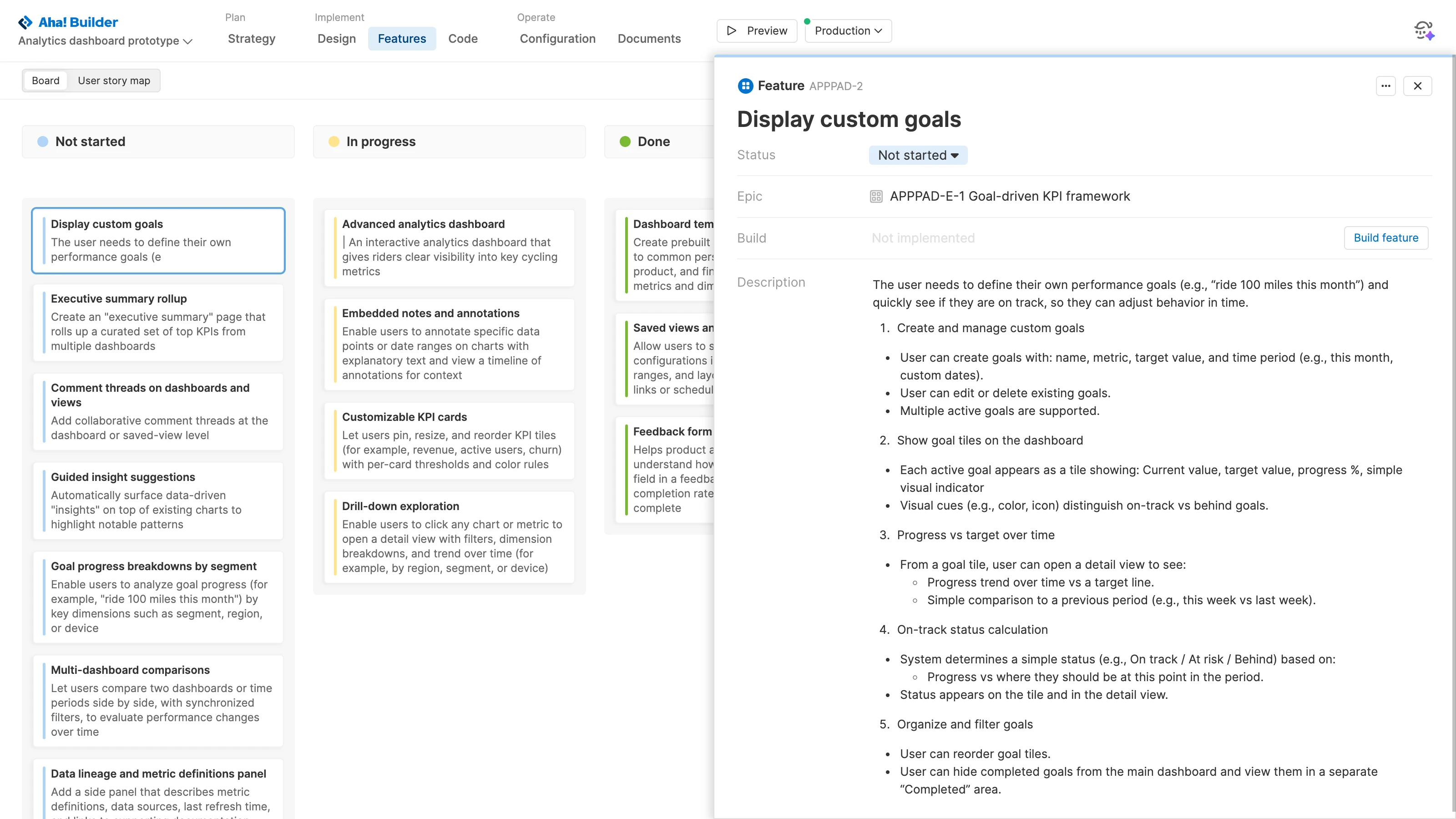 Define user requirements