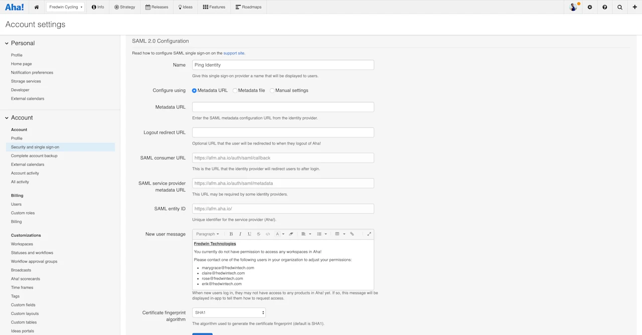 Ping Identity Roadmap Tool Integration