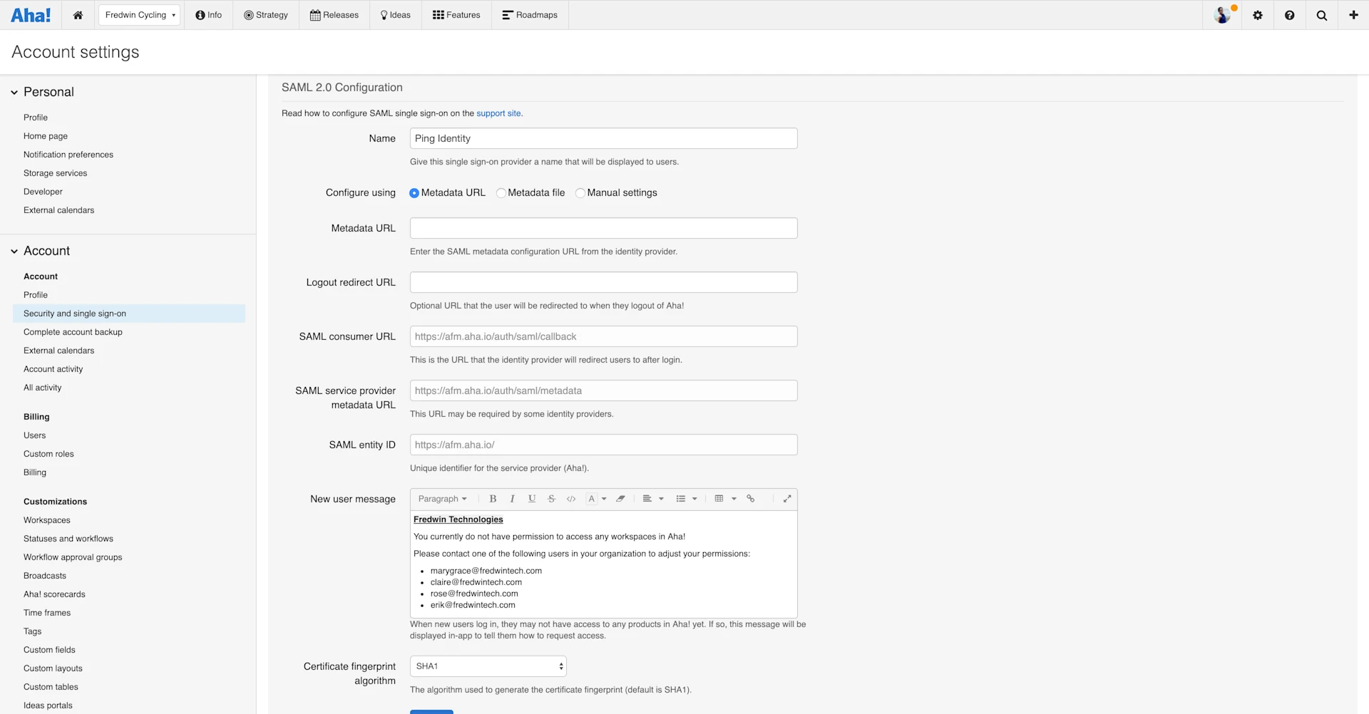 Ping Identity Roadmap Tool Integration