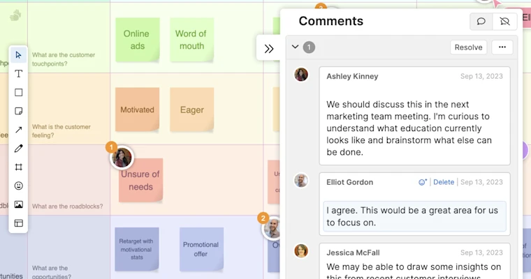 Introducing Inline Comments in Whiteboards