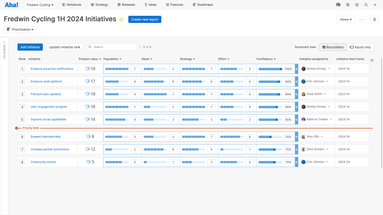 Quickly update assignee or status inline so you can prioritize with the most up-to-date information.