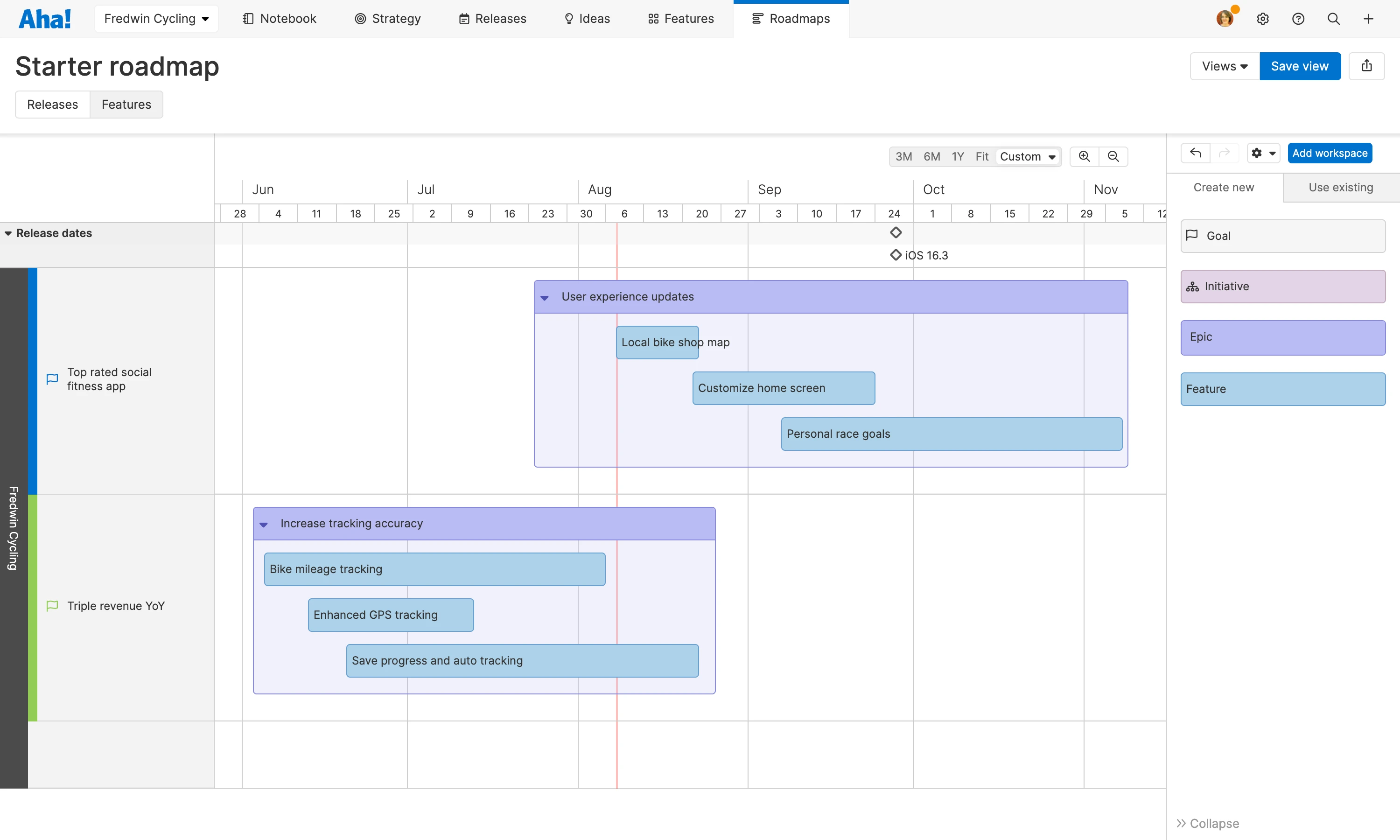 Product roadmap template