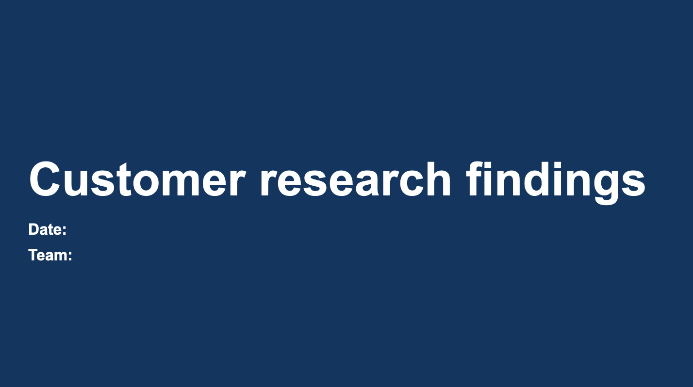 Customer research presentation template / Image