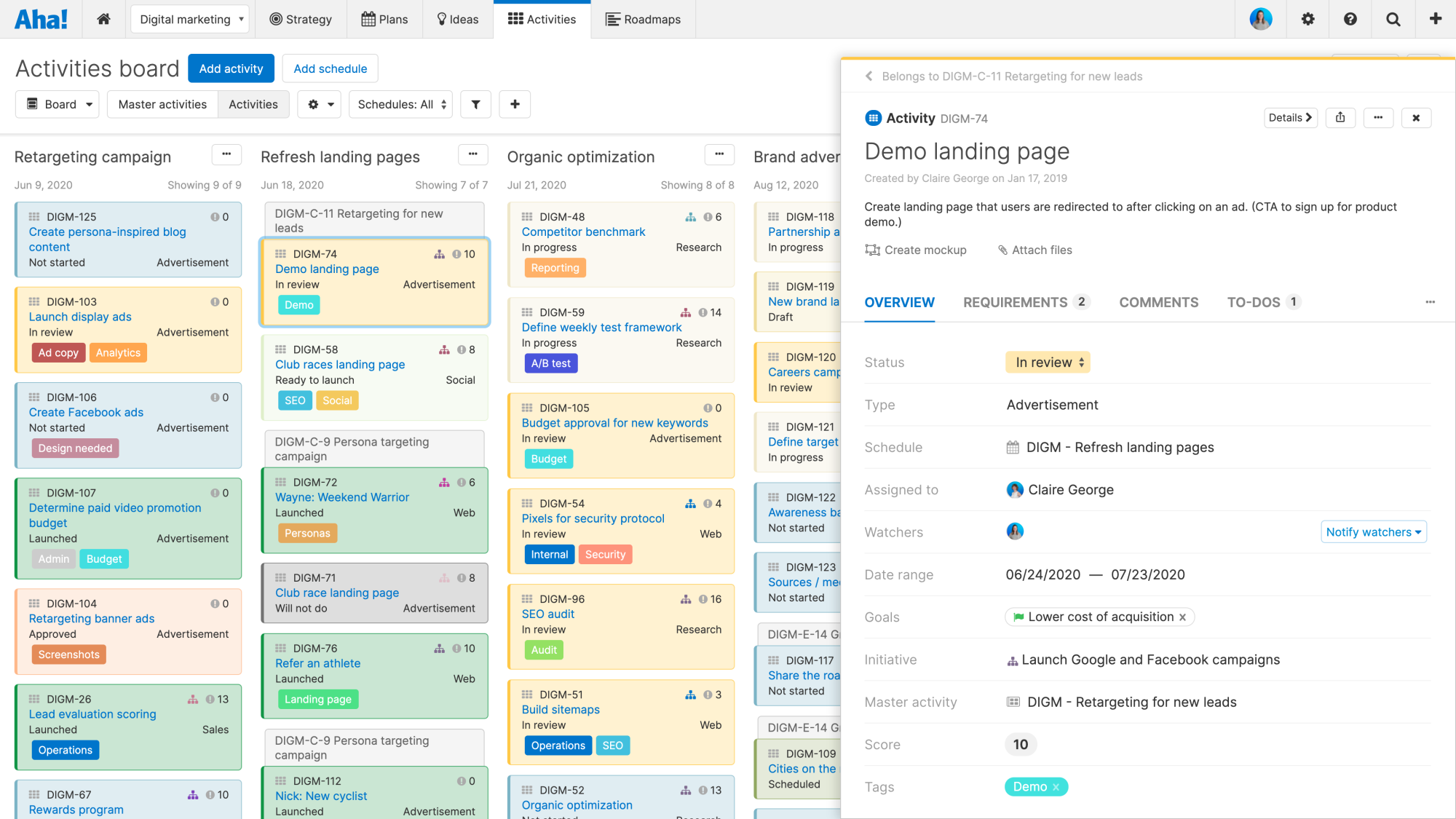 Roadmap Software For Marketing Teams Aha 