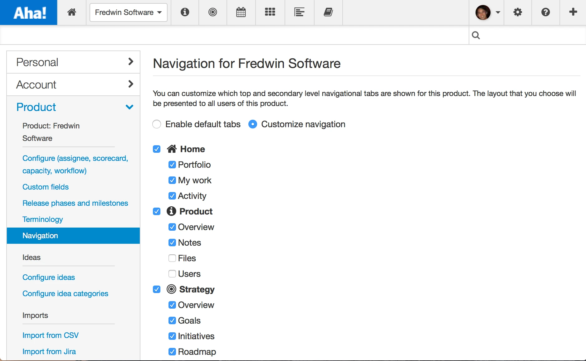 Blog - Just Launched! — Customize Your Aha! Navigation Menu - inline image