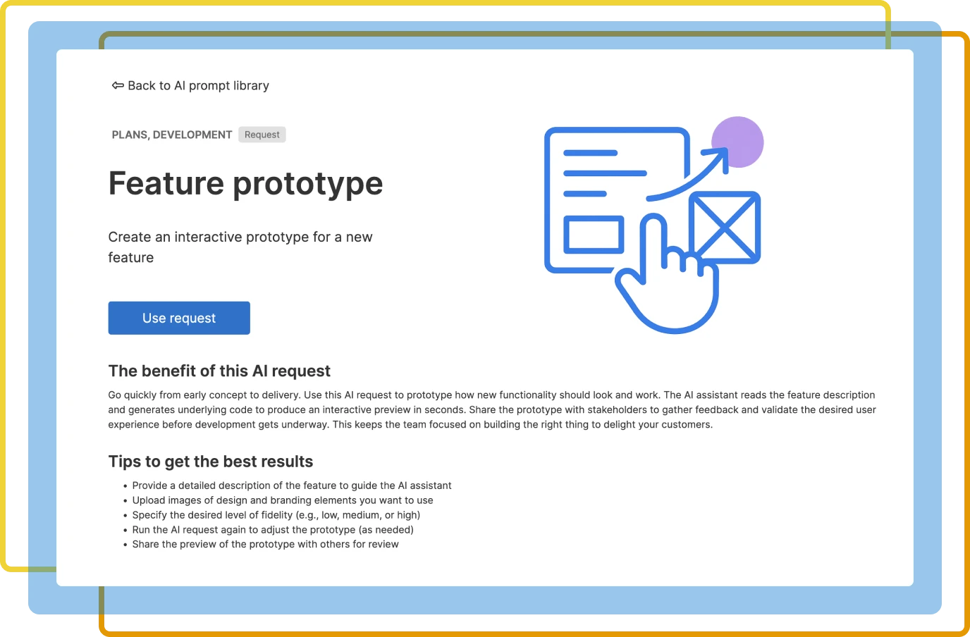 Quickly create prototypes with the AI assistant