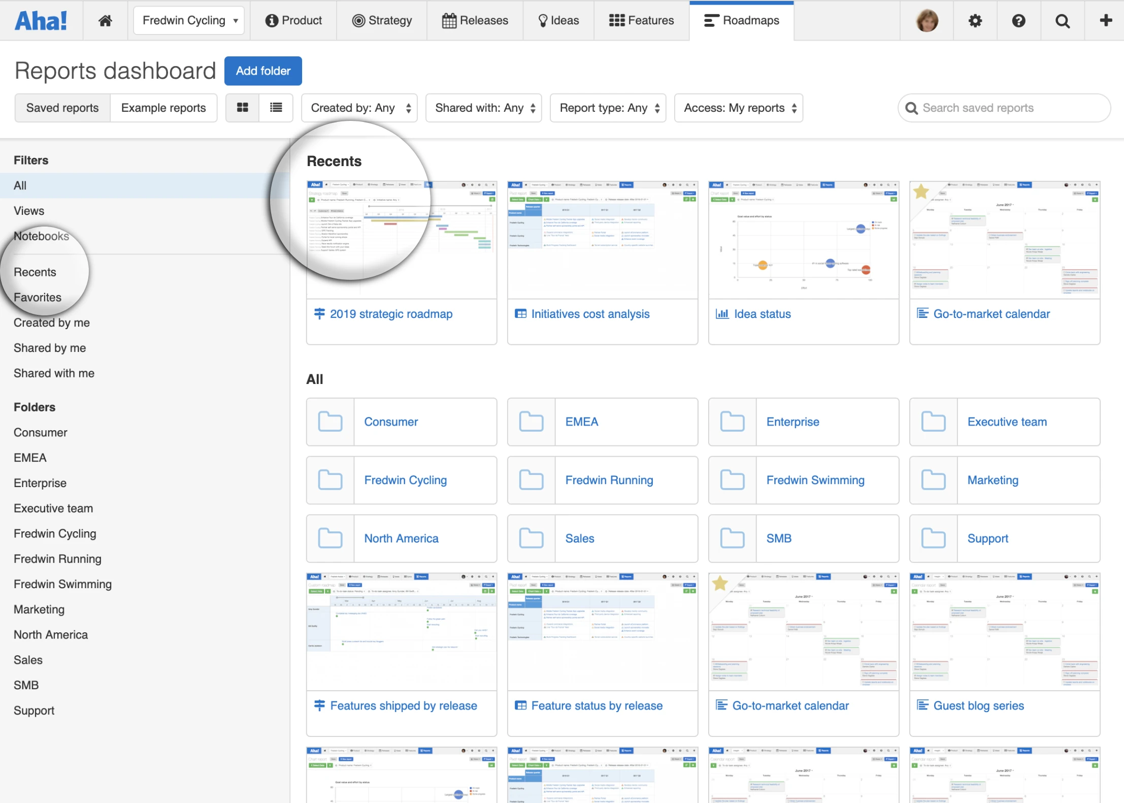 Just Launched! — Quickly Find the Product and Marketing Reports You Use Most