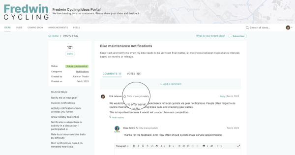 This private ideas portal conversation was created in Aha! Roadmaps.