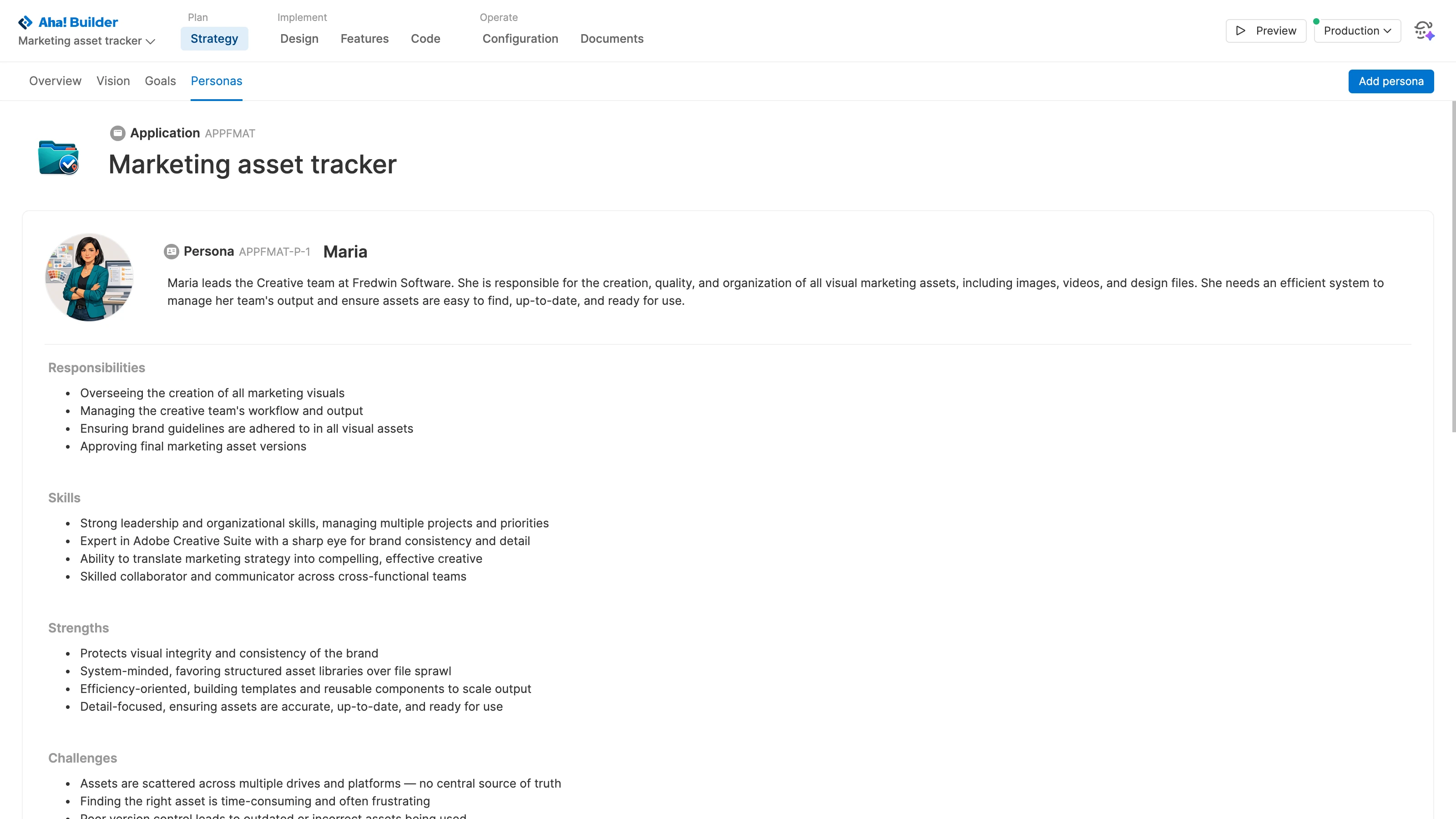 Define user personas